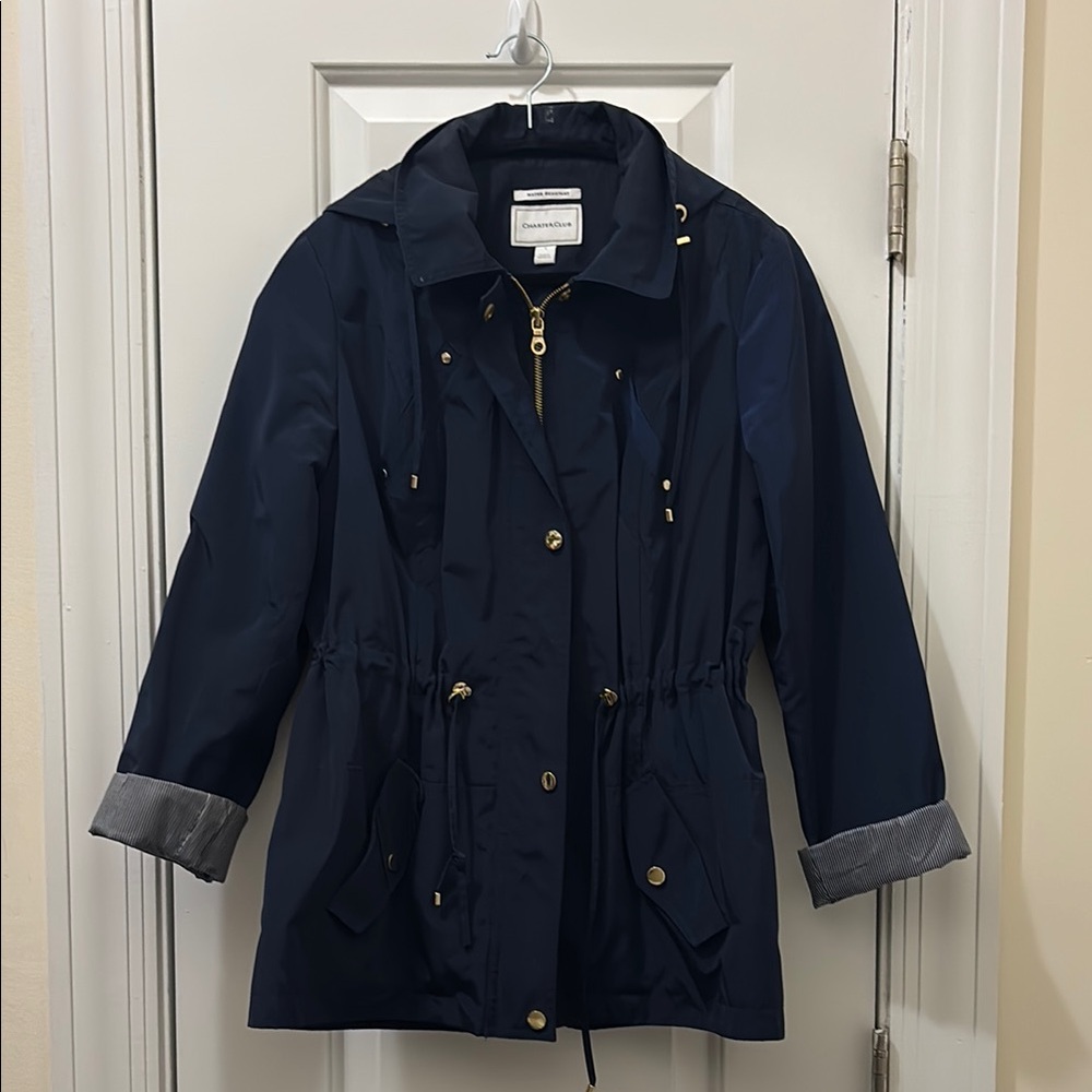Navy Blue Rain Jacket